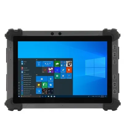 Robô industrial com touchscreen robusto, ideal para automação industrial, incluindo controle de máquinas e coleta de dados em ambientes exigentes.