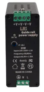 1. Módulo de alimentação para trilho guia de automação industrial com entrada de 100-250V e saída de 48V, compatível com padrões de automação industrial.