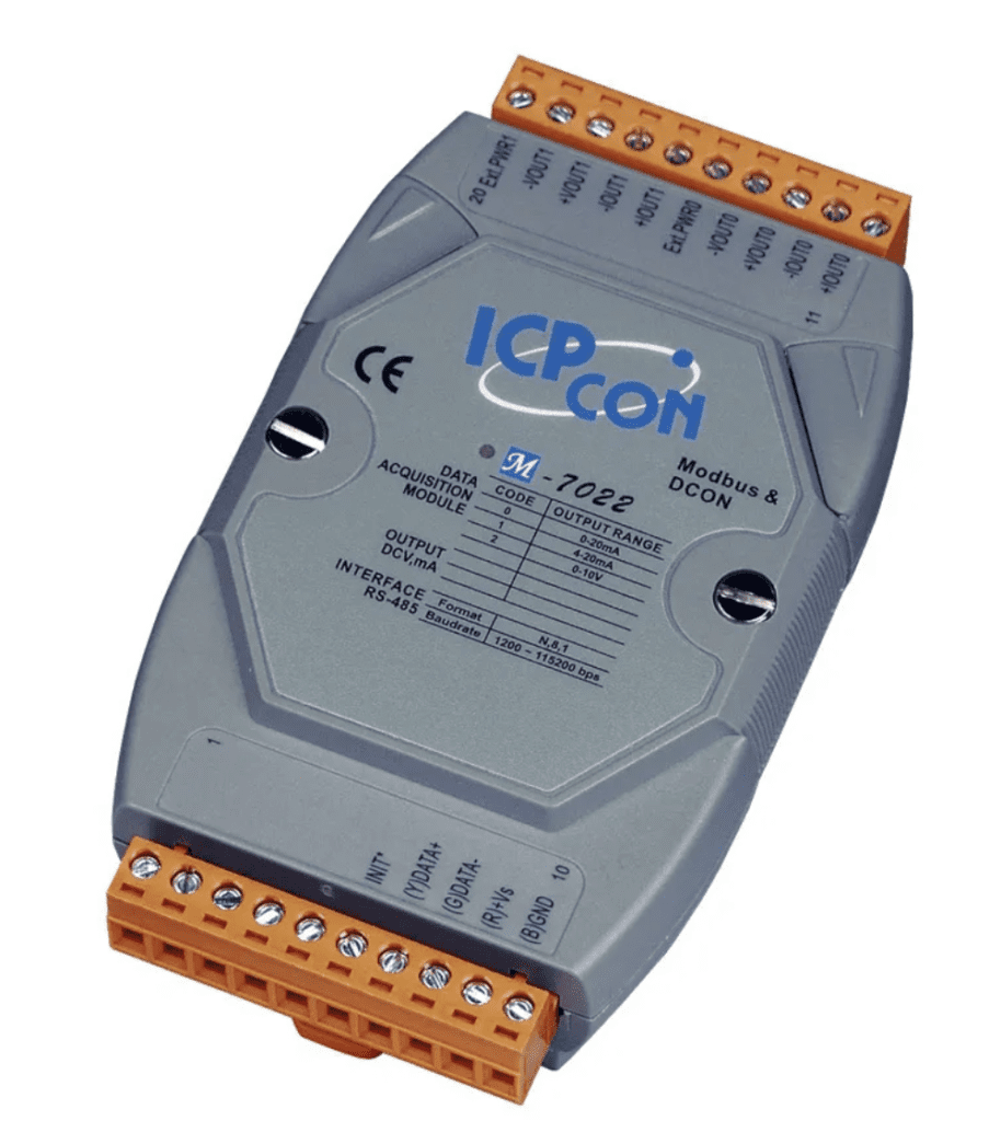 Cloud Computing e Automação Industrial 3 LRM-7022-G - Módulo DAQ RS-485, Modbus RTU e DCON, 2 Saídas Analógicas
