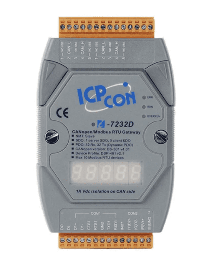Cloud Computing e Automação Industrial 1 LR-7232D-G CR - Gateway CANopen Slave para Modbus RTU Master RS-485, com Display