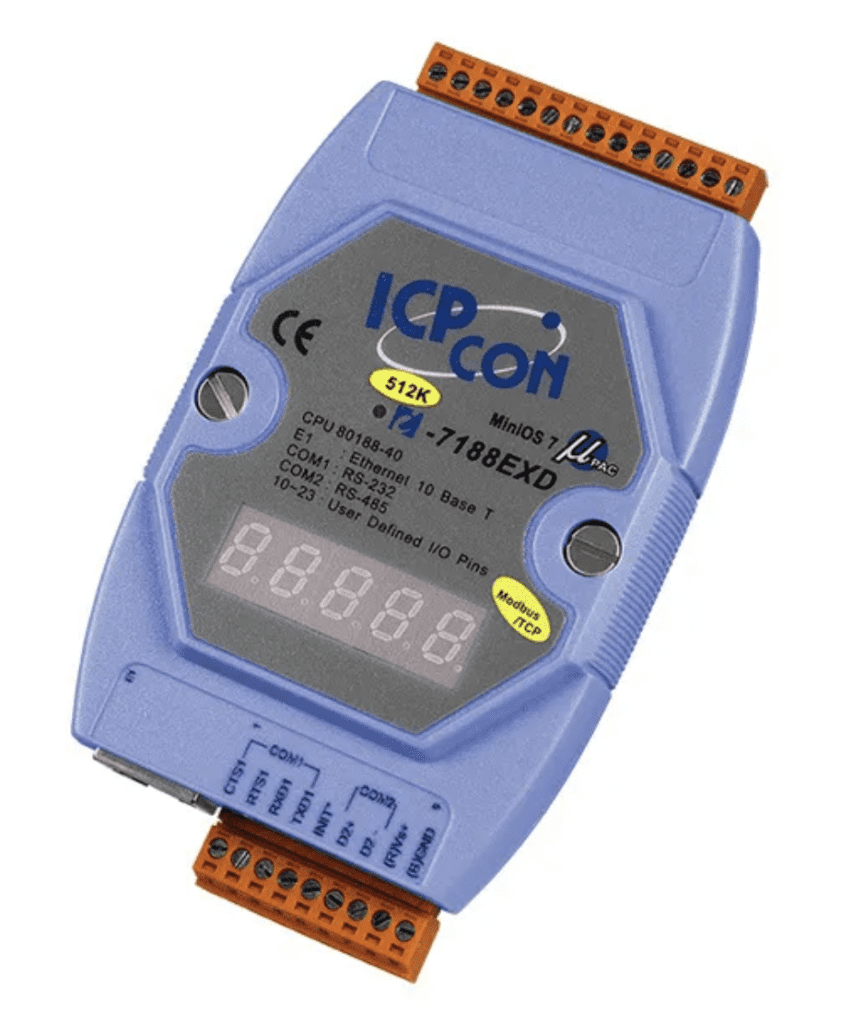 Normas e Regulamentações em Automação Industrial 1 LR-7188EXD-MTCP - Controlador Programável C e Gateway Modbus TCP/RTU, 1x 10-Base-T, 1x RS-232, 1x RS-485, Slot Expansão, Com Display