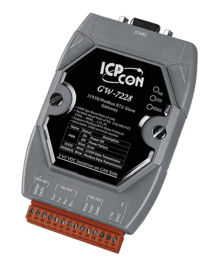 Soluções Motionnet 3 GW-7228-G - Gateway Modbus Slave para J1939, Cabo CA-0910 Incluso