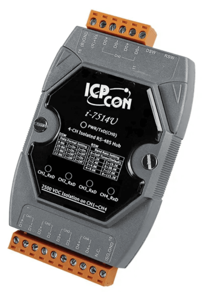 Gerenciamento de Ativos e Automação Industrial 8 LR-7514U - Módulo Isolador e Repetidor RS-485 com 4 Canais, Isolação 3000VDC na Saída