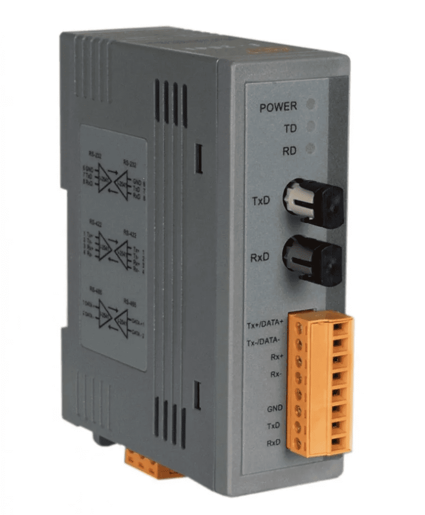 Implementação do Conversor de Fibra Óptica 3 LR-2541 - Módulo Conversor RS-232/422/485 para Fibra Ótica Multimodo, Conector ST, 2km