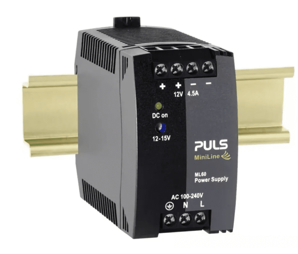 As Melhores Fontes de Alimentação: Por que Escolher Mean Well e Puls 2 ML60.121 - Fonte de Alimentação 54 Watts, Saída 12Vdc 4.5A, Trilho DIN