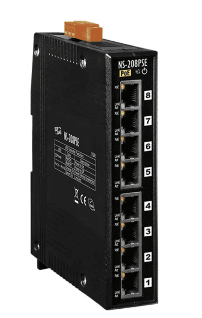 Switch Para DIN Rail - Qual é O Seu Papel Em Sistemas De Controle Modernos? 1 NS-208PSE Switch Ethernet Industrial PoE, 8 Portas 10/100Base-T(X) ICP DasSwitch para DIN
