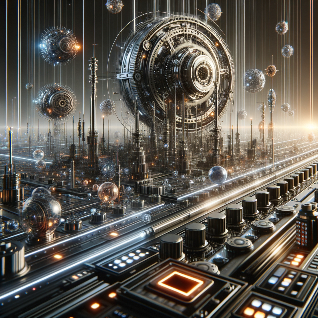 Sistemas de automação industrial com tecnologia avançada e interfaces sofisticadas para controle de processos.