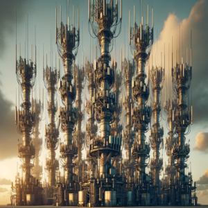 Tanques de armazenamento de petróleo com tecnologia avançada de automação industrial, promovendo eficiência e segurança na gestão de processos petroquímicos.