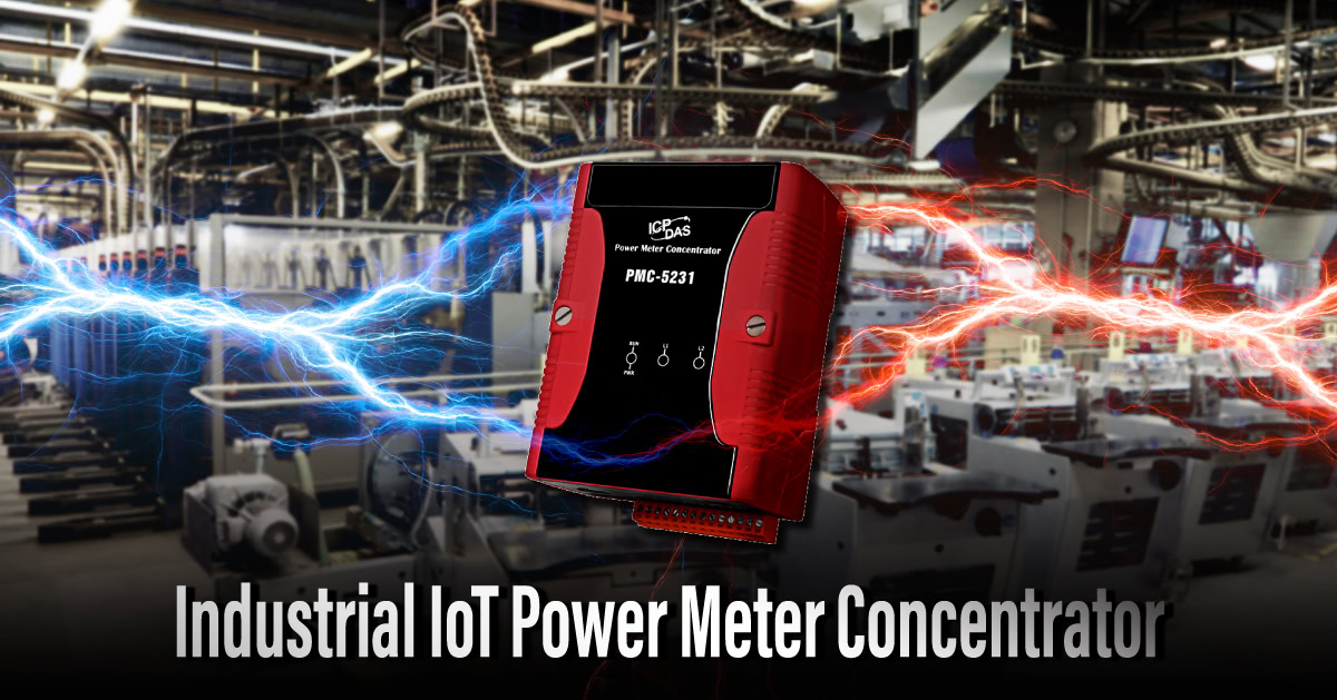 Dispositivo IoT de medição de energia industrial com concentrador, utilizado para monitoramento eficiente de consumo energético em fábricas e processos industriais.