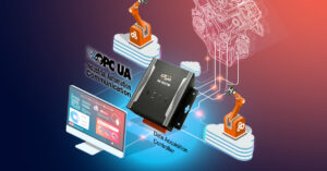 Sistema de automação industrial com controlador de aquisição de dados, conectando dispositivos via comunicação digital para otimizar processos industriais.