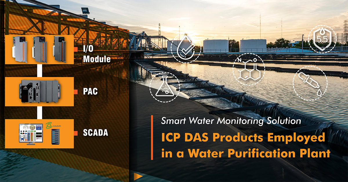 Monitoramento de Água com Produtos ICP DAS em Indústria de Purificação.