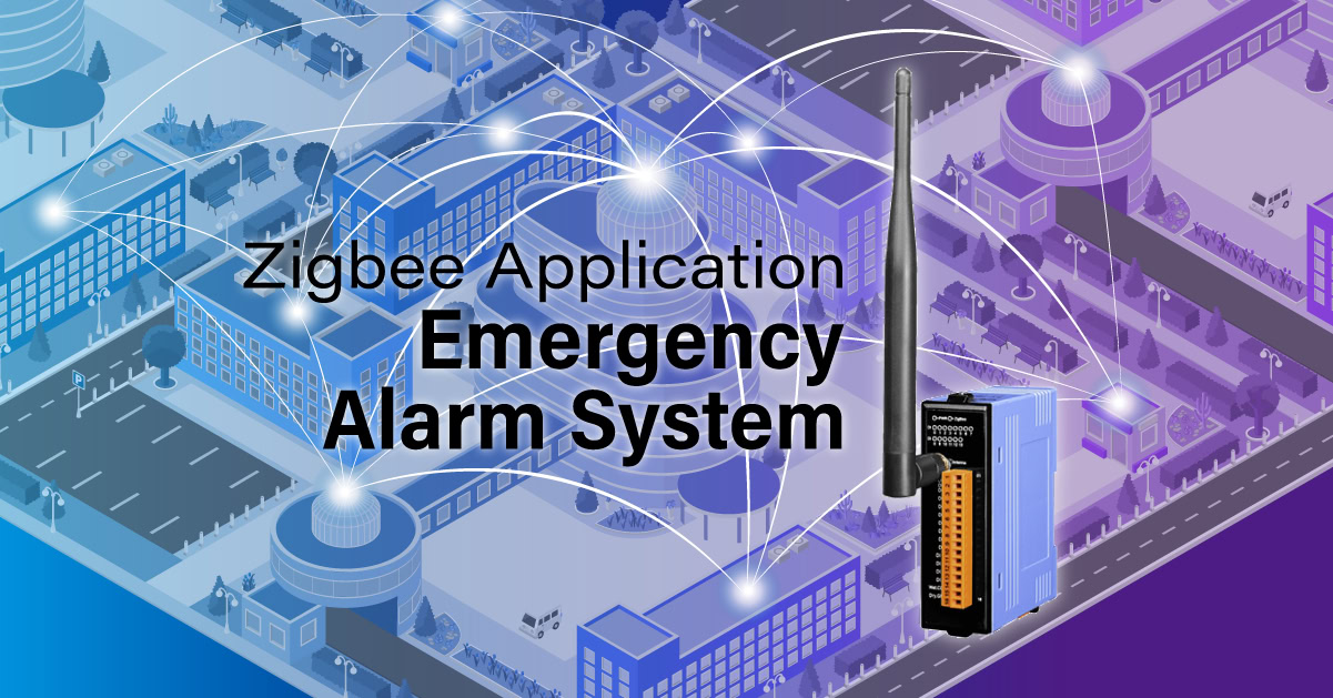 Sistema de alarme de emergência Zigbee para automação industrial e segurança predial, com tecnologia avançada para monitoramento confiável e resposta rápida em situações de emergência.