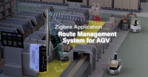 Sistema Zigbee para automação industrial e gerenciamento de rotas de veículos autônomos (AGV). Tecnologia Zigbee otimiza a comunicação e controle eficiente na automação de fábricas inteligentes.