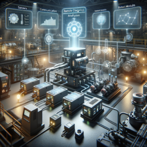 Sistema de automação industrial com tecnologia IoT e análise remota.