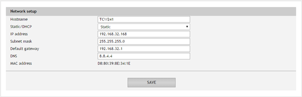 send email alert from tcw2xx network settings